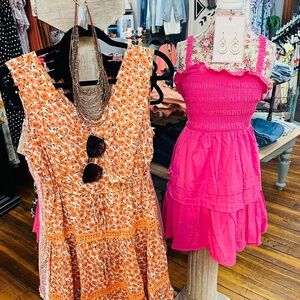 Hot Pink Open Ladder Back Above Knee Dress Size XL